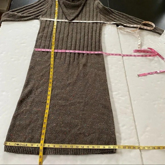 Vintage 80s Geraldine Peterson Long Cowlneck Sweater Dress Women Small Maxi Midi - Picture 10 of 11